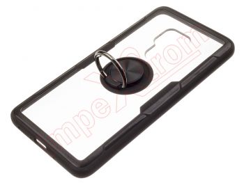 Transparent and black RING cover with black anti-fall ring for Huawei Mate 20, HMA-AL00